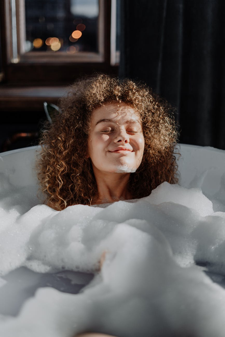 lady in bubble bath