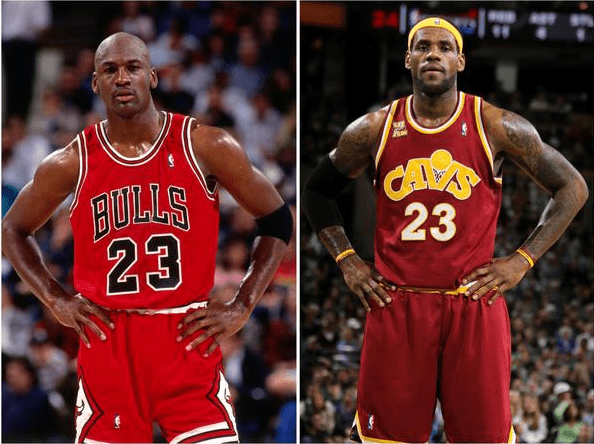 lebron james and michael jordan jersey numbers 23