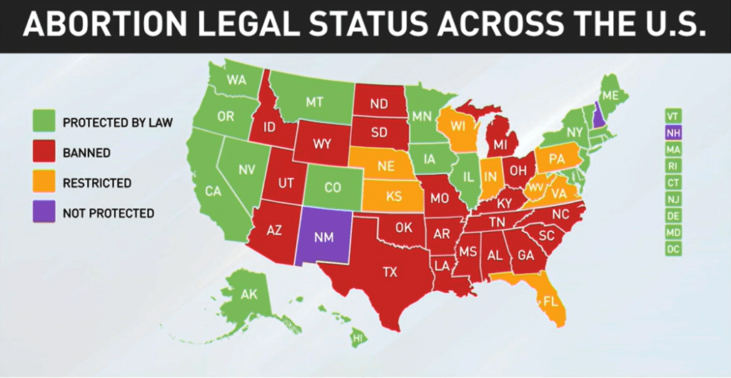 Map of Legal Abortion States